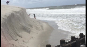 There is major erosion from Tropical Storm Hermine in Holgate, NJ. Photo courtesy of The Weather Channel